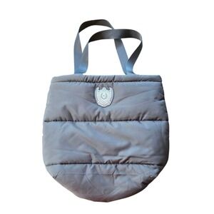 Victoria's Secret Pink Black Quilted Puffer Tote‎ Bag Crest Logo #1109